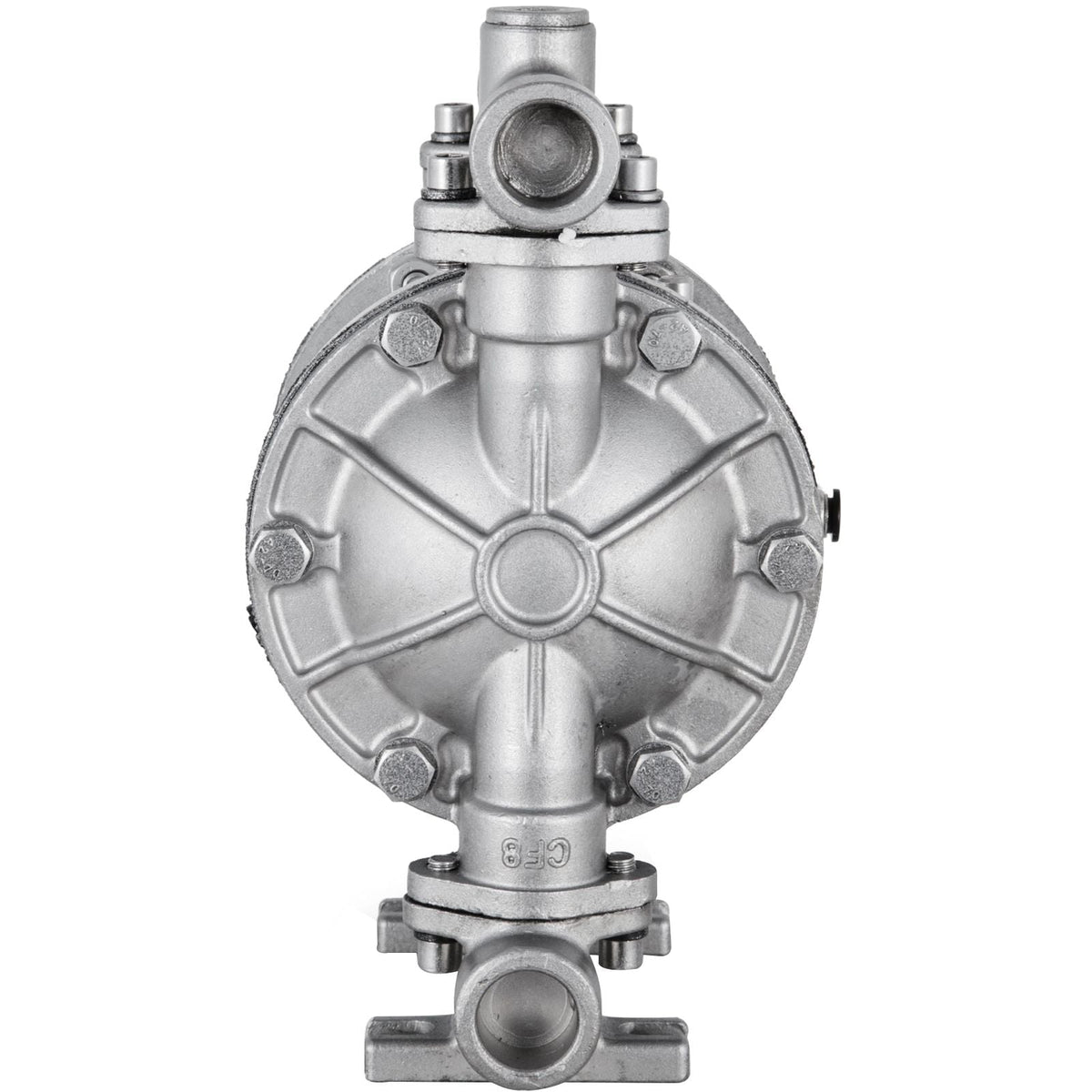 Air-Operated Double Diaphragm Pump, 1/2 in Inlet & Outlet, Stainless Steel Body, 8.8 GPM & Max 120PSI, PTFE Diaphragm Pneumatic Transfer Pump for Petroleum, Diesel, Oil & Low Viscosity Fluids