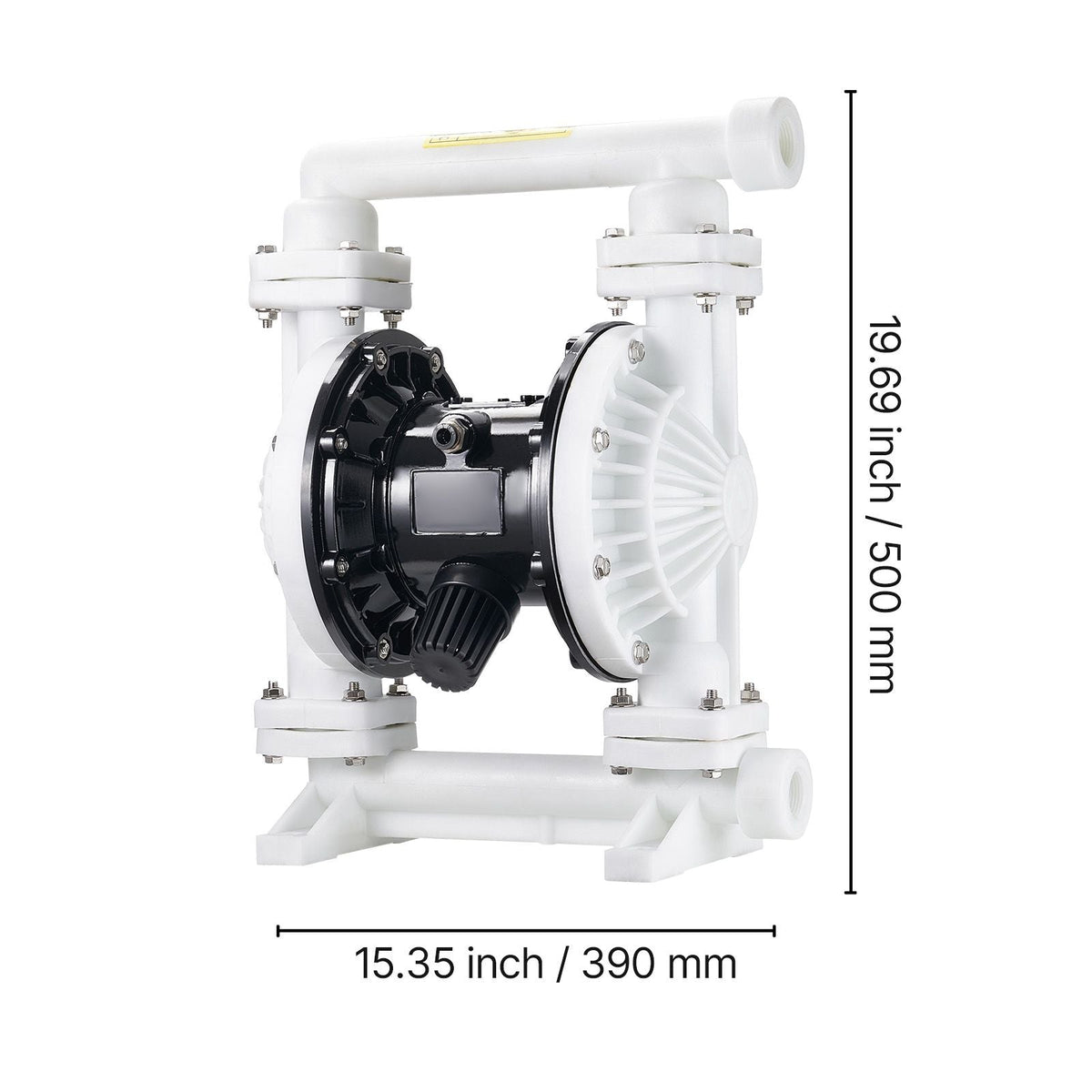 Air Operated Double Diaphragm Pump, 25 GPM, 1 inch Inlet & Outlet Pneumatic Waste Oil Transfer Pump, Max 100 PSI, Polypropylene Body, Air-Operated for Diesel, Grease, Kerosene, Gasoline & Oil