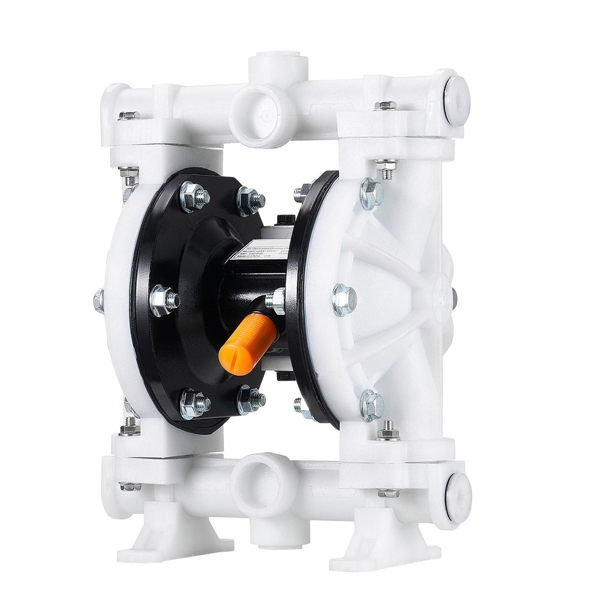 Air Operated Double Diaphragm Pump, 4.4 GPM, 1-1/2 inch Inlet & Outlet Pneumatic Waste Oil Transfer Pump, Max 100 PSI, Polypropylene Body, Air-Operated for Diesel, Grease, Kerosene, Gasoline
