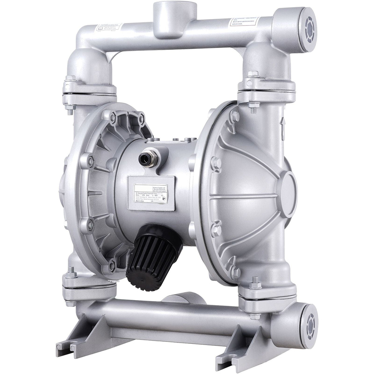 Air Operated Double Diaphragm Pump, 44GPM, Max 115PSI Air Waste Oil Pneumatic Transfer Pump with 2 Extra Diaphragms, 1-1/2 inch Inlet & Outlet Aluminum Alloy Diaphragm Pump for Diesel Grease Oil