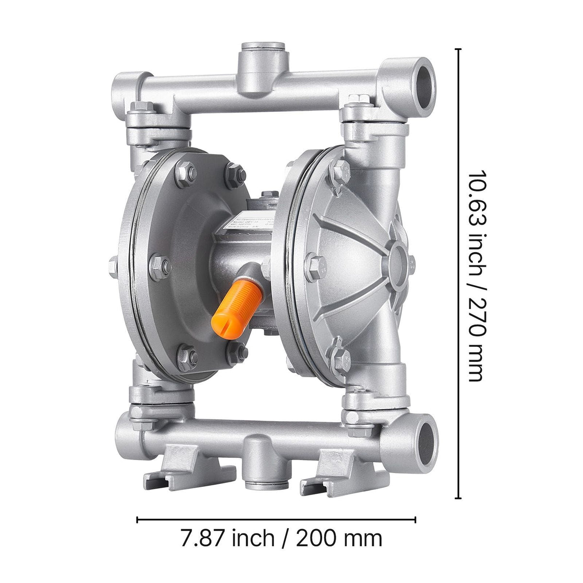 Air Operated Double Diaphragm Pump, 6.6 GPM, 3/8 inch Inlet & Outlet Pneumatic Waste Oil Transfer Pump, Max 100 PSI, Aluminum Alloy Body, Air-Operated for Diesel, Grease, Kerosene, Gasoline