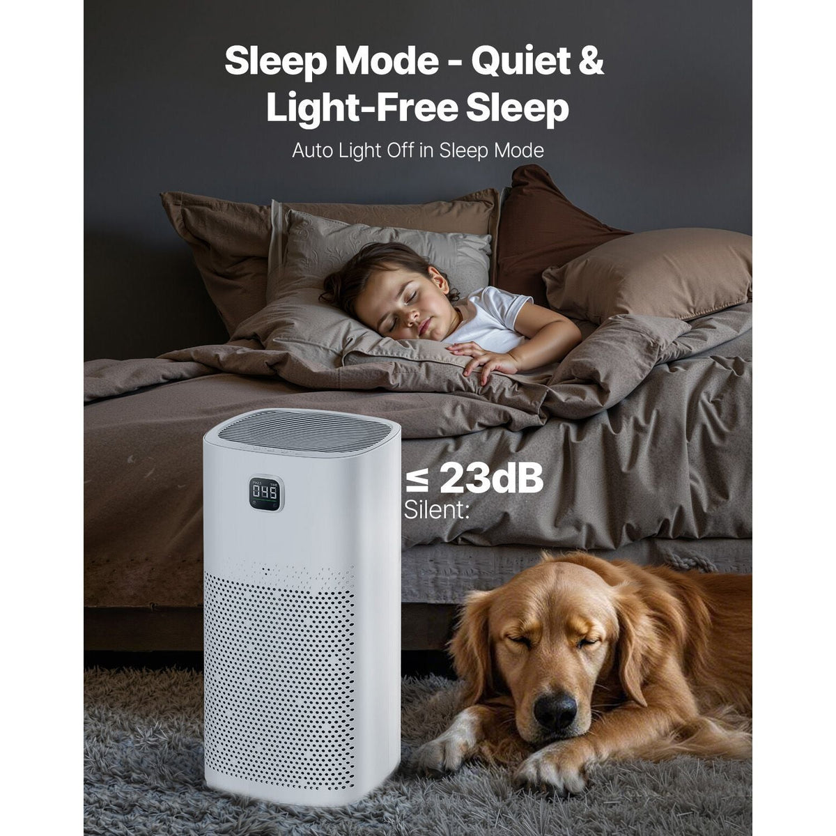 Air Purifier, H13 HEPA Layer, 2018 ft²/h Smart Air Purifier with Speed Control & Child Lock Guard, Efficient Air Cleaner with Convenient Touch Panel & 23 dB Sleep Mode, Fit for Home & Office