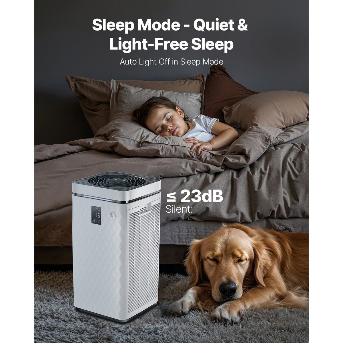 Air Purifier, H13 HEPA Layer, 3139 ft²/h Smart Air Purifier with Speed Control & Child Lock Guard, Efficient Air Cleaner with Convenient Touch Panel & 23 dB Sleep Mode, Fit for Home & Office