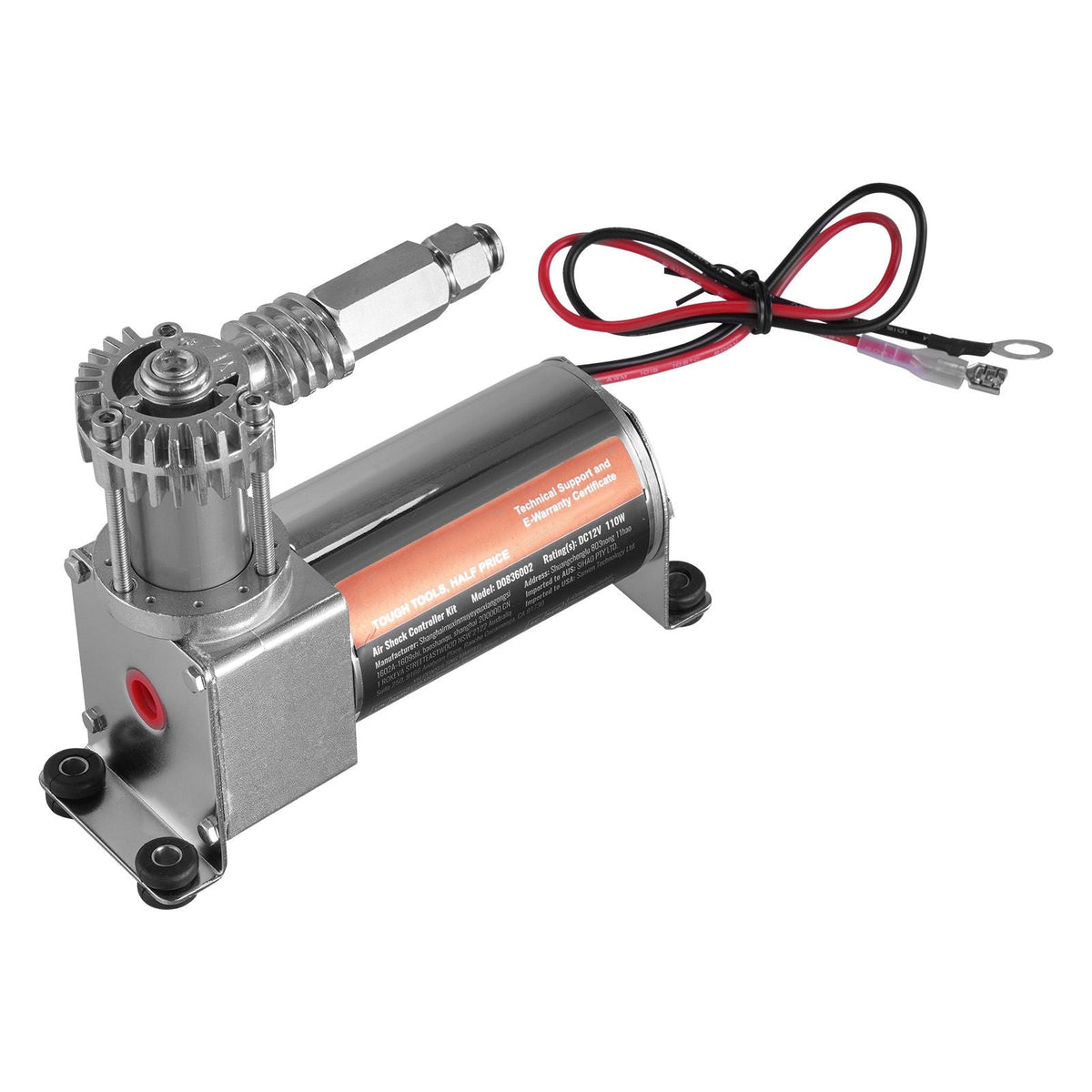 Air Shock Controller Kit, 12V 100PSI On Board Air Compressor System, Air Ride Suspension Compressor Kit with Single Path System, Pressure Gauge & Air Line for Trucks Vans