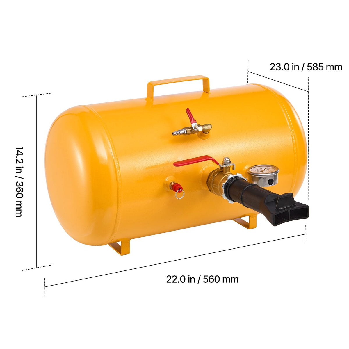Air Tire Bead Seater, 10 Gal / 37.9 L, Heavy Duty Tire Bead Blaster Tool, 87-116 PSI Operating Pressure, Air Trigger Seating Inflator for ATV, Tractor, Pickup, Truck, Jeep, RV, UTV, Yellow