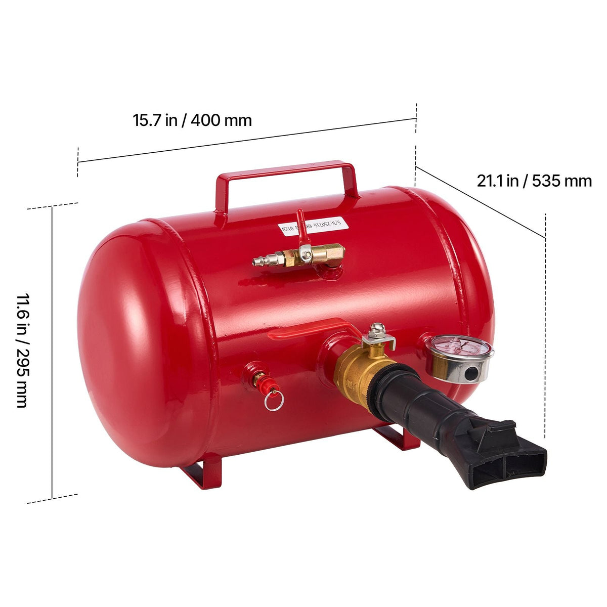 Air Tire Bead Seater, 5 Gal / 18.9 L, Heavy Duty Tire Bead Blaster Tool, 87-116 PSI Operating Pressure, Air Trigger Seating Inflator for Pickup, Truck, ATV, Jeep, Van, Lawn Tractor, RV, Red
