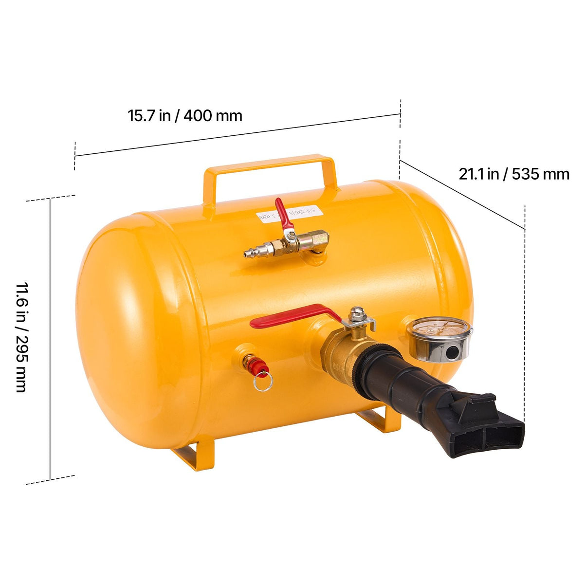 Air Tire Bead Seater, 5 Gal / 18.9 L, Heavy Duty Tire Bead Blaster Tool, 87-116 PSI Operating Pressure, Air Trigger Seating Inflator for Pickup, Truck, ATV, Jeep, Van, Lawn Tractor, RV, Yellow