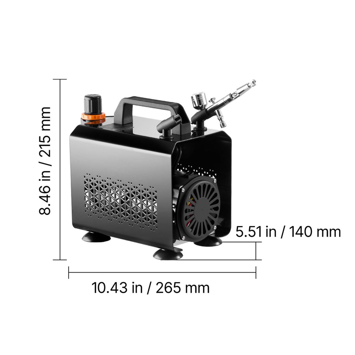Airbrush Kit, 1/6 HP, Air Brush Kit with Air Compressor, 1 Dual-Action Professional Airbrush with 3 Tips, Hose, Acrylic Paint, Brush, Low Noise, for Cake Decorating, Model Painting, Nail Art