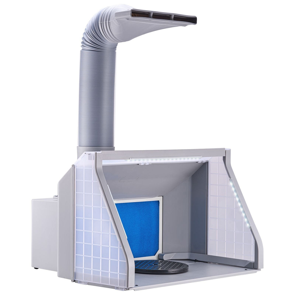 Airbrush Spray Booth, Dual-Fans Portable Hobby Airbrush Paint Spray Booth Kit with LED Lights and Exhaust Extension Hose, Airbrush Paint Booth for Painting Models, Arts, Crafts, Cakes