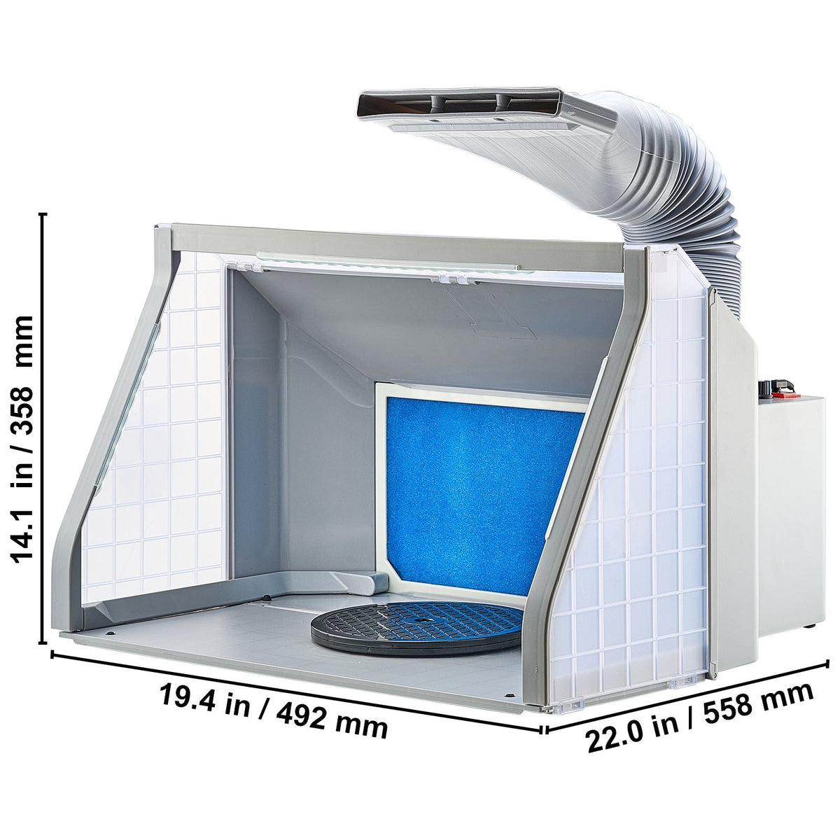 Airbrush Spray Booth, Dual-Fans Portable Hobby Airbrush Paint Spray Booth Kit with LED Lights and Exhaust Extension Hose, Airbrush Paint Booth for Painting Models, Arts, Crafts, Cakes