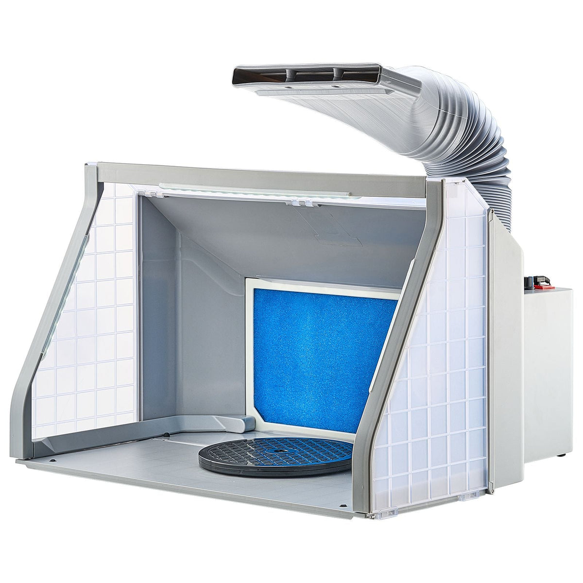 Airbrush Spray Booth, Dual-Fans Portable Hobby Airbrush Paint Spray Booth Kit with LED Lights and Exhaust Extension Hose, Airbrush Paint Booth for Painting Models, Arts, Crafts, Cakes