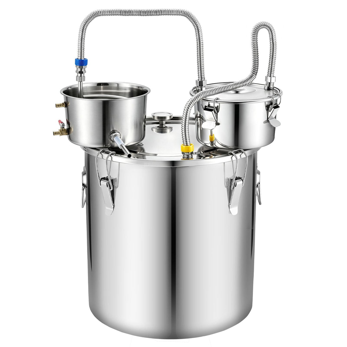 Alcohol Still, 13.2 GAL/ 50L Alcohol Distiller with 10 x 16oz Glass Jars, Thumper Keg, Dual-scale Thermometer, and Water Pump, Home Brewing Kit for DIY Whiskey Wine Brandy