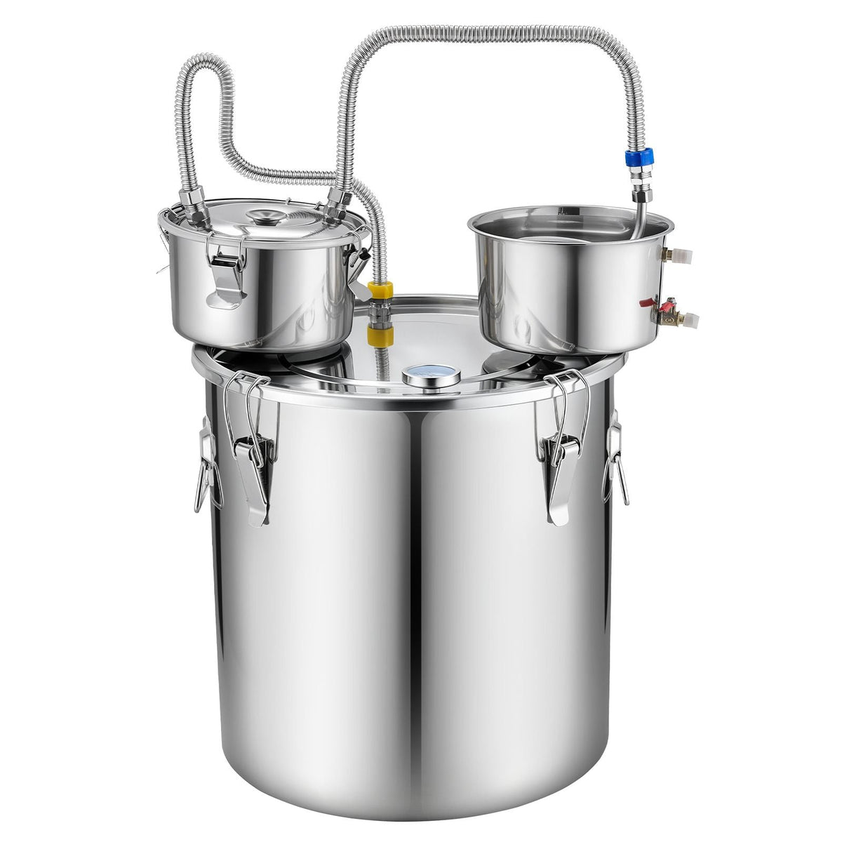Alcohol Still, 13.2 GAL/ 50L Alcohol Distiller with 10 x 16oz Glass Jars, Thumper Keg, Dual-scale Thermometer, and Water Pump, Home Brewing Kit for DIY Whiskey Wine Brandy