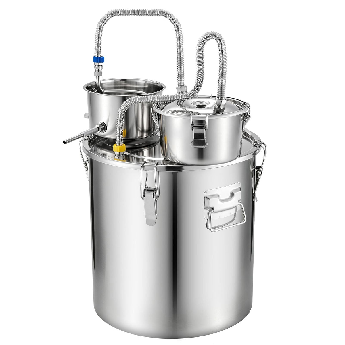 Alcohol Still, 13.2 GAL/ 50L Alcohol Distiller with Thumper Keg, Dual-scale Thermometer, and Water Pump, Home Brewing Kit for DIY Whiskey Wine Brandy
