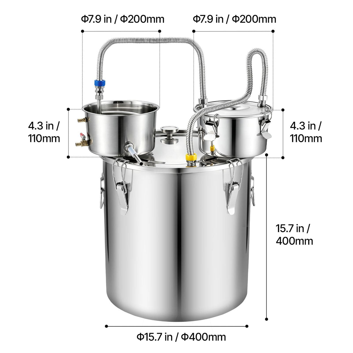 Alcohol Still, 13.2 GAL/ 50L Alcohol Distiller with Thumper Keg, Dual-scale Thermometer, and Water Pump, Home Brewing Kit for DIY Whiskey Wine Brandy