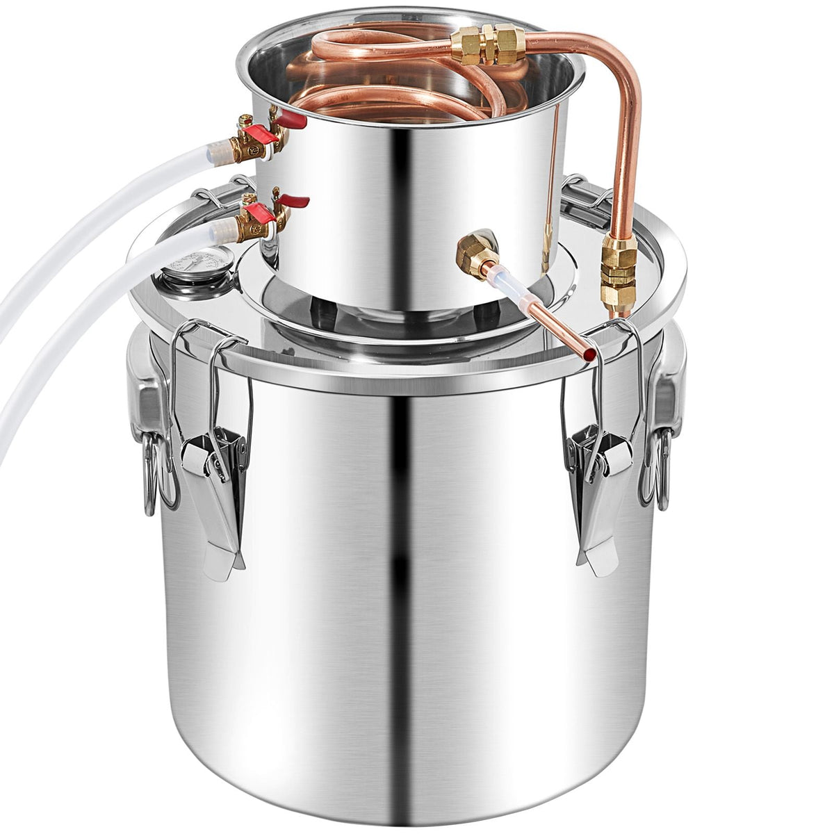 Alcohol Still 13.2Gal/50L, Alcohol Distiller with Circulating Pump, Alcohol Still Copper Tube, Whiskey Distilling Kit with Build-In Thermometer, Whiskey Making Kit for DIY Alcohol, Stainless Ste