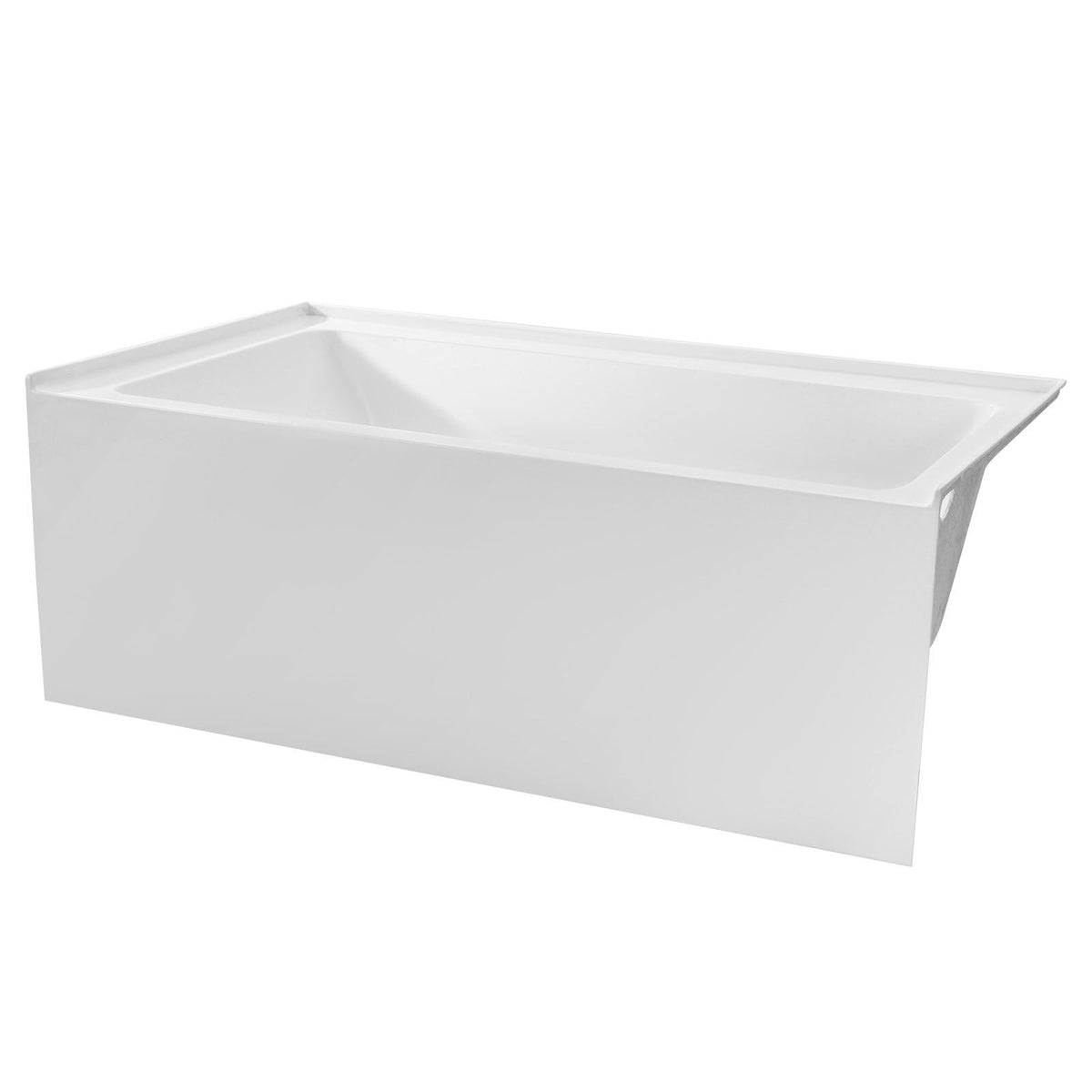 Alcove Bathtub, 54" x 30" Contemporary Alcove Acrylic Bathtub, Soaking Bath Tub with Right Hand Drain and Overflow Hole, Large Rectangular Deep Soak Tub for Bathroom with Integral Flange, White