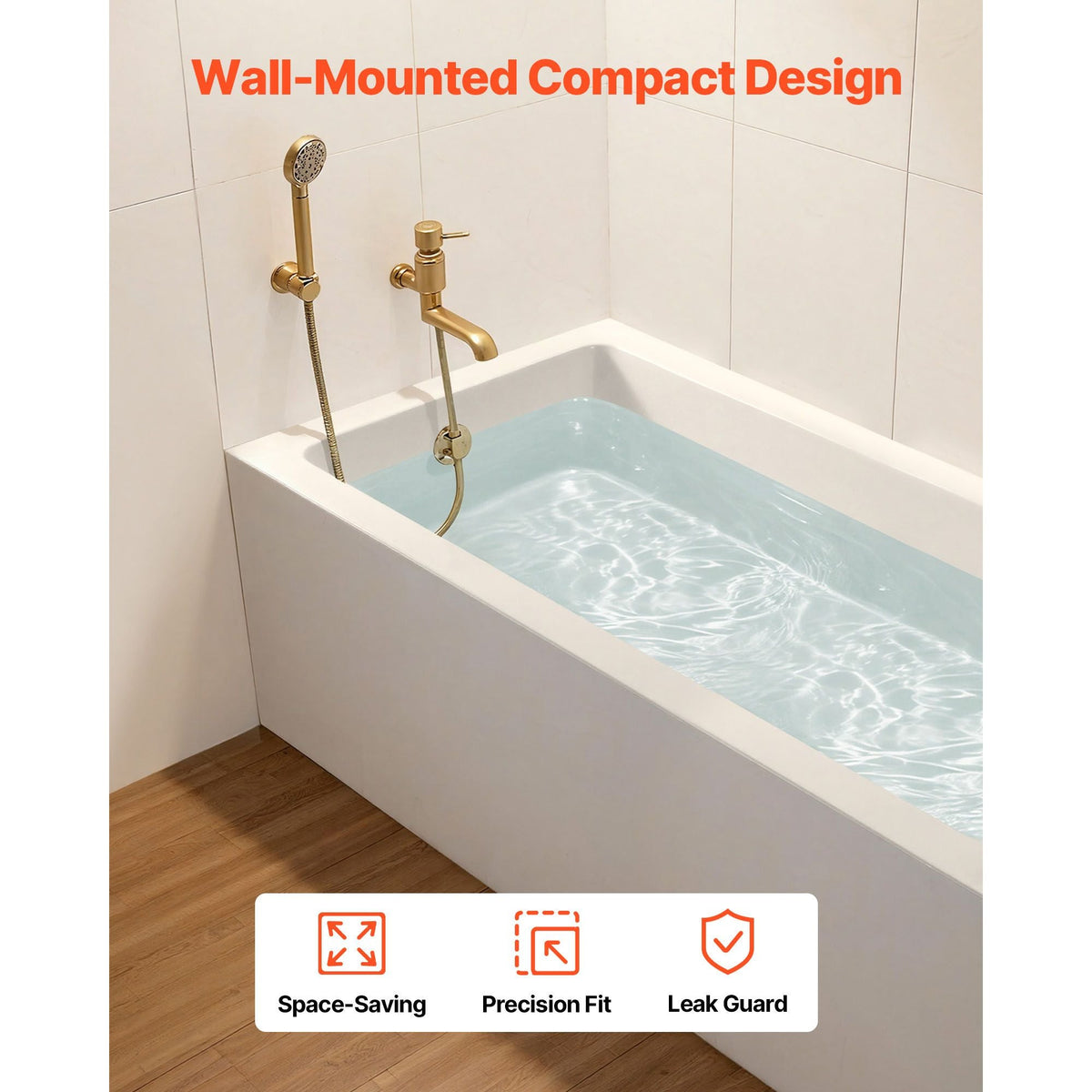 Alcove Bathtub, 60" x 30" Contemporary Alcove Acrylic Bathtub, Soaking Bath Tub with Right Hand Drain and Overflow Hole, Large Rectangular Deep Soak Tub for Bathroom with Integral Flange, White