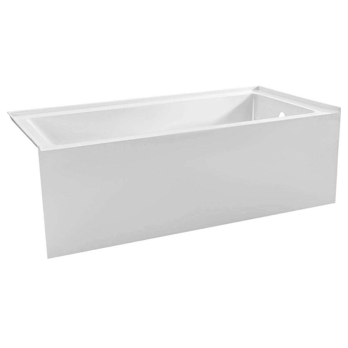 Alcove Bathtub, 60" x 30" Contemporary Alcove Acrylic Bathtub, Soaking Bath Tub with Right Hand Drain and Overflow Hole, Large Rectangular Deep Soak Tub for Bathroom with Integral Flange, White