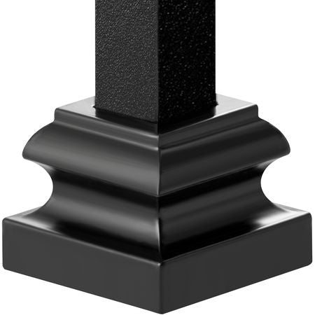 Aluminum Alloy Baluster Shoes Stair Flat Shoe with Screw Holes for 1/2 Inch Square Scroll Basket Twist Knuckle Staircase Balusters Metal Spindle Railing, Satin Black (50 Pcs)