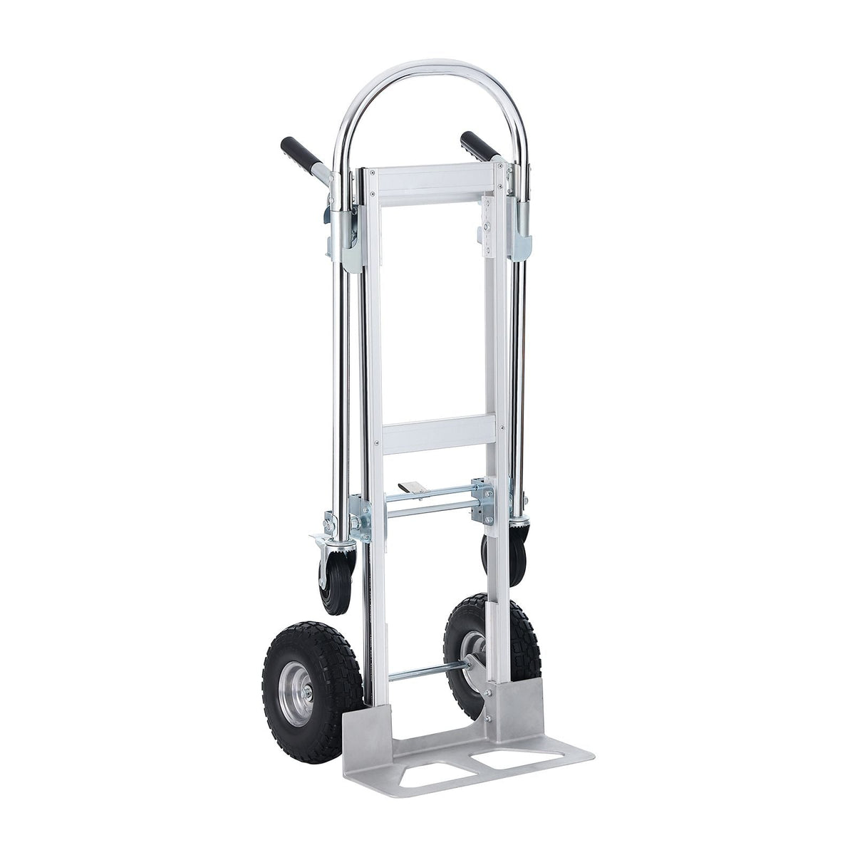 Aluminum Folding Hand Truck, 2 in 1 Design 1000 lbs Capacity, Heavy Duty Industrial Collapsible cart, Dolly Cart with Rubber Wheels for Transport and Moving in Warehouse, Supermarket, Garden