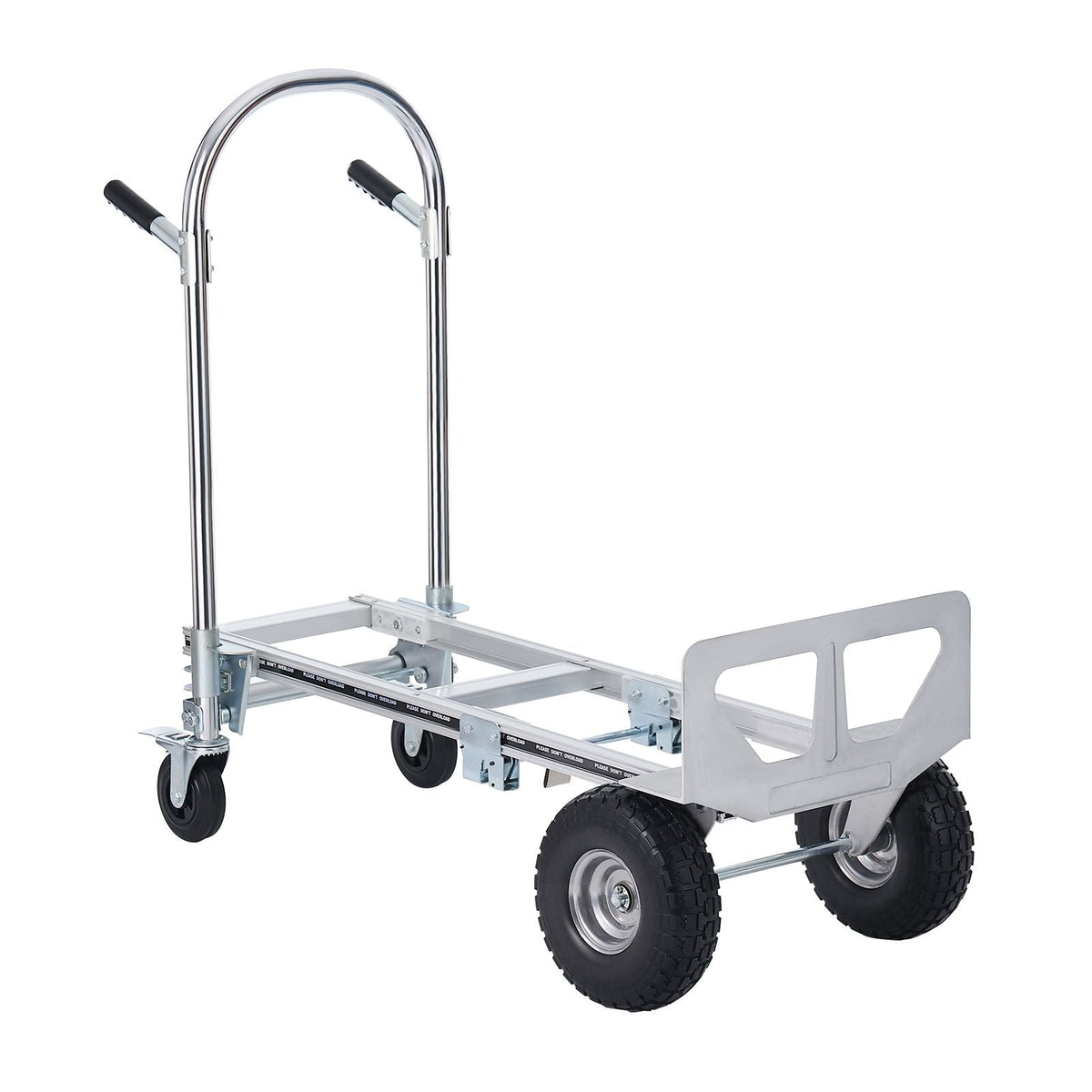 Aluminum Folding Hand Truck, 2 in 1 Design 1000 lbs Capacity, Heavy Duty Industrial Collapsible cart, Dolly Cart with Rubber Wheels for Transport and Moving in Warehouse, Supermarket, Garden