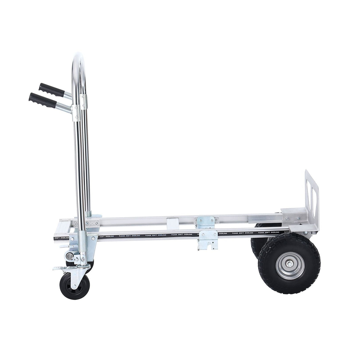 Aluminum Folding Hand Truck, 2 in 1 Design 1000 lbs Capacity, Heavy Duty Industrial Collapsible cart, Dolly Cart with Rubber Wheels for Transport and Moving in Warehouse, Supermarket, Garden