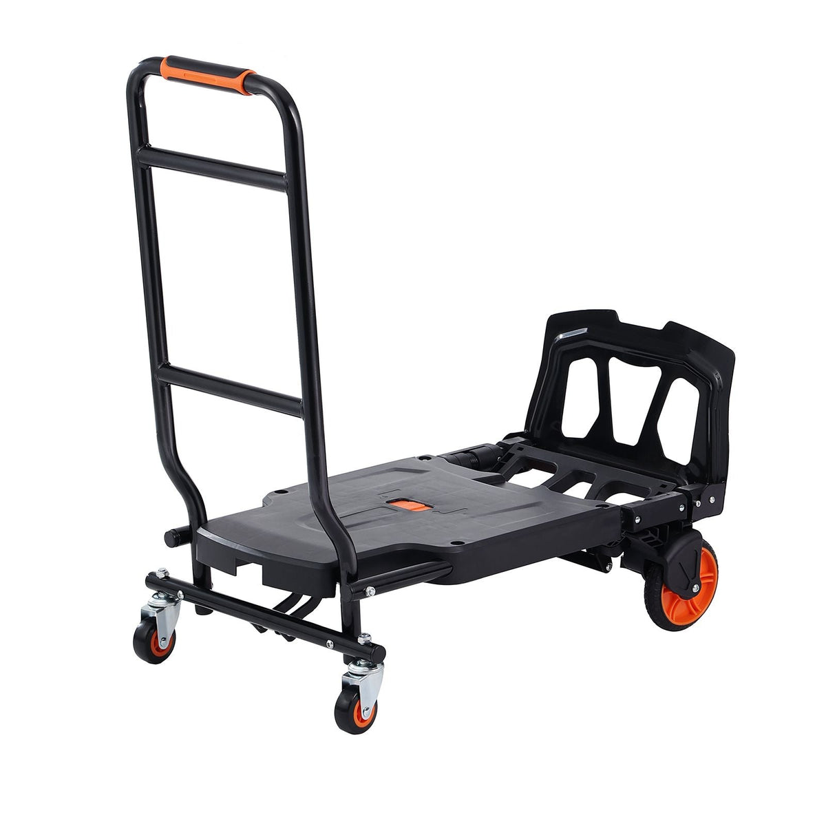 Aluminum Hand Truck, 2 in 1, 300 lbs Load Capacity, Heavy Duty Industrial Convertible Folding Hand Truck and Dolly, Utility Cart Converts from Hand Truck to Platform Cart with Rubber Wheels
