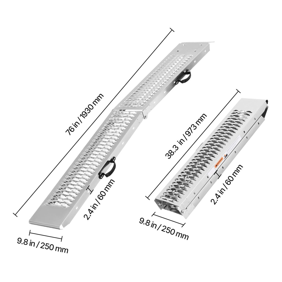 Aluminum Ramps, 1000 lbs, 2Pcs Heavy-duty Ramps with Wider Ramp Surface, Universal Stable Loading Ramp with Handles, Fit for ATV, UTV, Motorcycle, Electric Bicycle, etc.