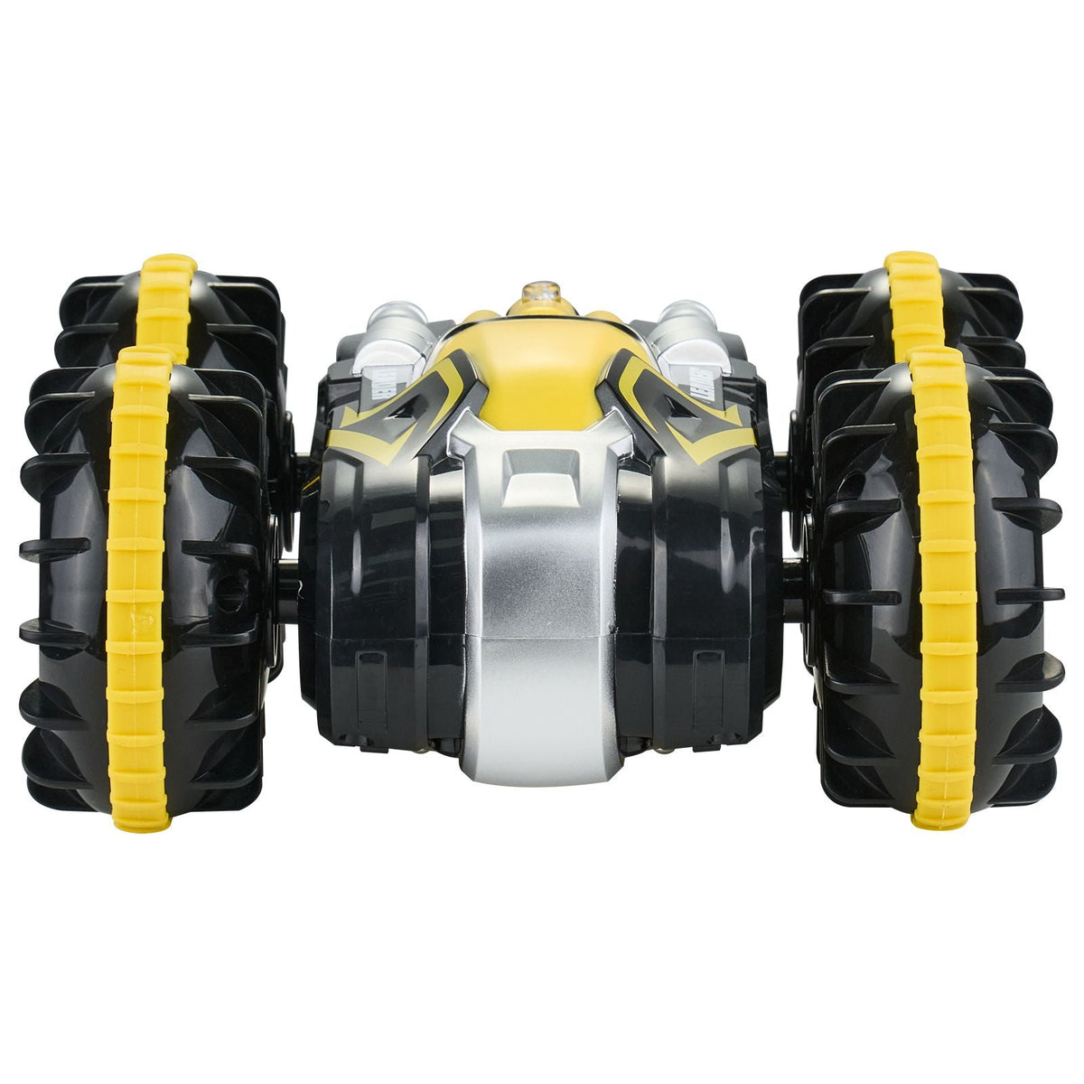 Amphibious Remote Control Car Boat, 2.4GHz 12 km/h, 4WD Waterproof RC Car for Kids, 360° Rotating Stunt Car with 2 Batteries, All Terrain Water Beach Pool Toy for 6+ Year Old Boys Girls, Yellow
