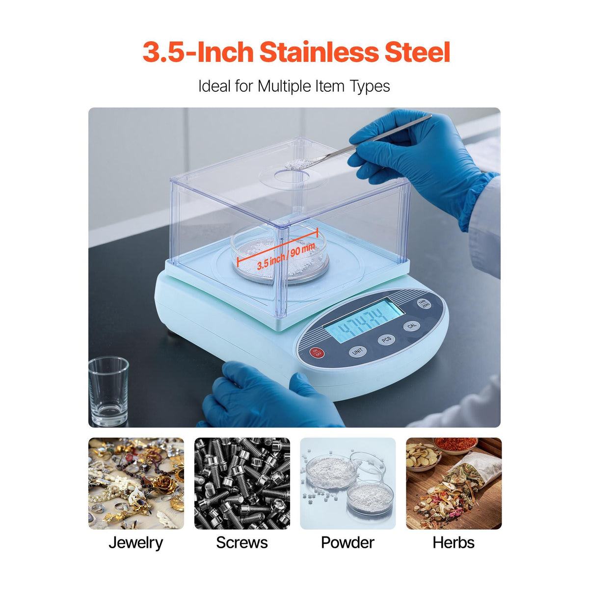Analytical Balance, 200 g x 0.001 g, High Precision Accuracy Lab Scale, 13 Units Electronic Digital Analytical Balance with Glass Draft Shield and Weighing Pan, for Laboratory Jewelry Pharmacy