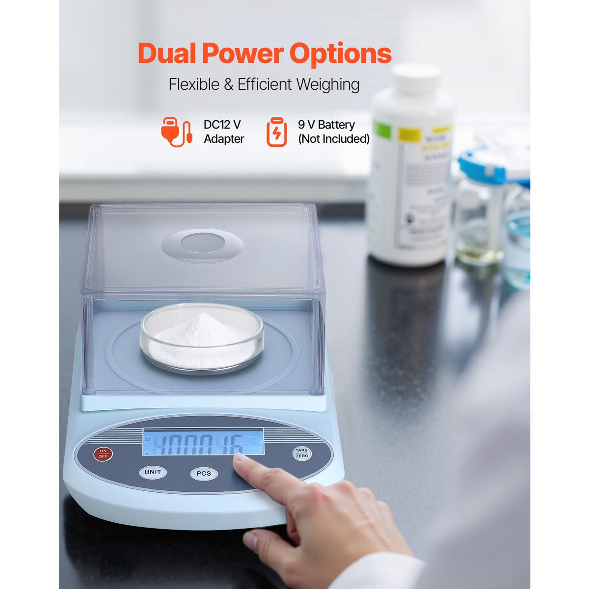 Analytical Balance, 200 g x 0.001 g, High Precision Accuracy Lab Scale, 13 Units Electronic Digital Analytical Balance with Glass Draft Shield and Weighing Pan, for Laboratory Jewelry Pharmacy