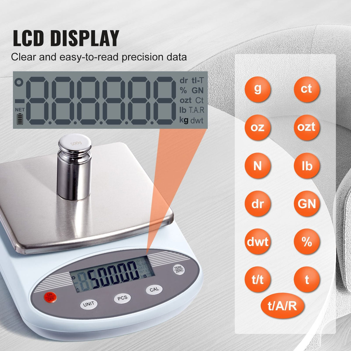Analytical Balance, 2000g x 0.01g Accuracy High Precision Lab Scale, 13 Units Conversion Electronic Scientific Laboratory Scale, LCD Display Digital Jewelry Weighing Scale for Lab, Jewelry
