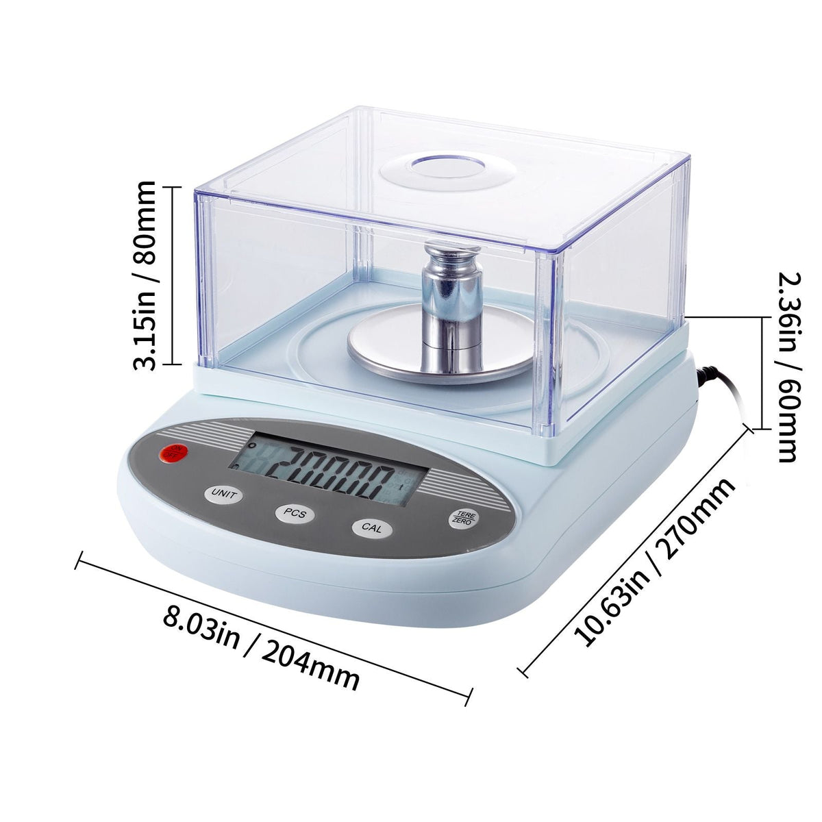 Analytical Balance, 500 gram x 0.001g Accuracy High Precision Lab Scale, 13 Units Conversion Electronic Scientific Laboratory Scale with Windshield, LCD Display Digital Jewelry Weighing Scale
