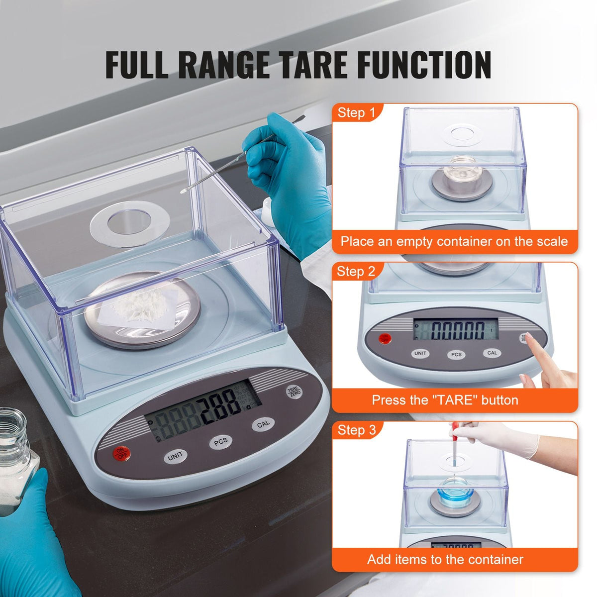 Analytical Balance, 500 gram x 0.001g Accuracy High Precision Lab Scale, 13 Units Conversion Electronic Scientific Laboratory Scale with Windshield, LCD Display Digital Jewelry Weighing Scale