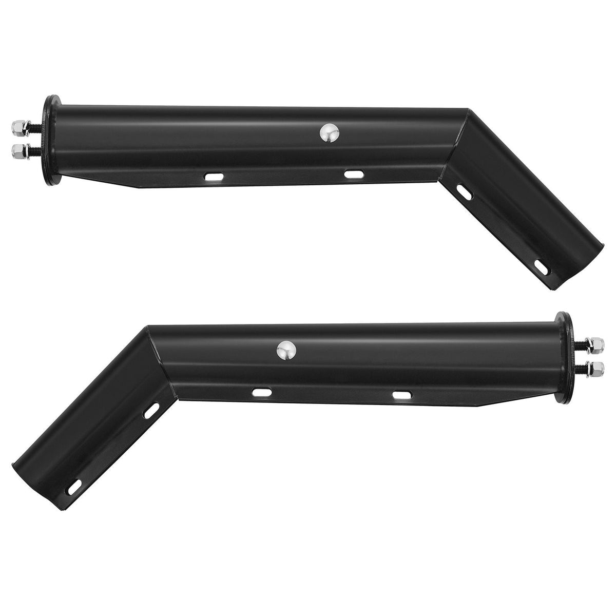 Angled Spring Loaded Mud Flap Hangers, 1-1/8" Bolt Spacing Mudflap Hangers for Semi Trucks, 1 Pair Heavy Duty Semi Truck Mud Flap Hanger Set with Reflective Strips, Black
