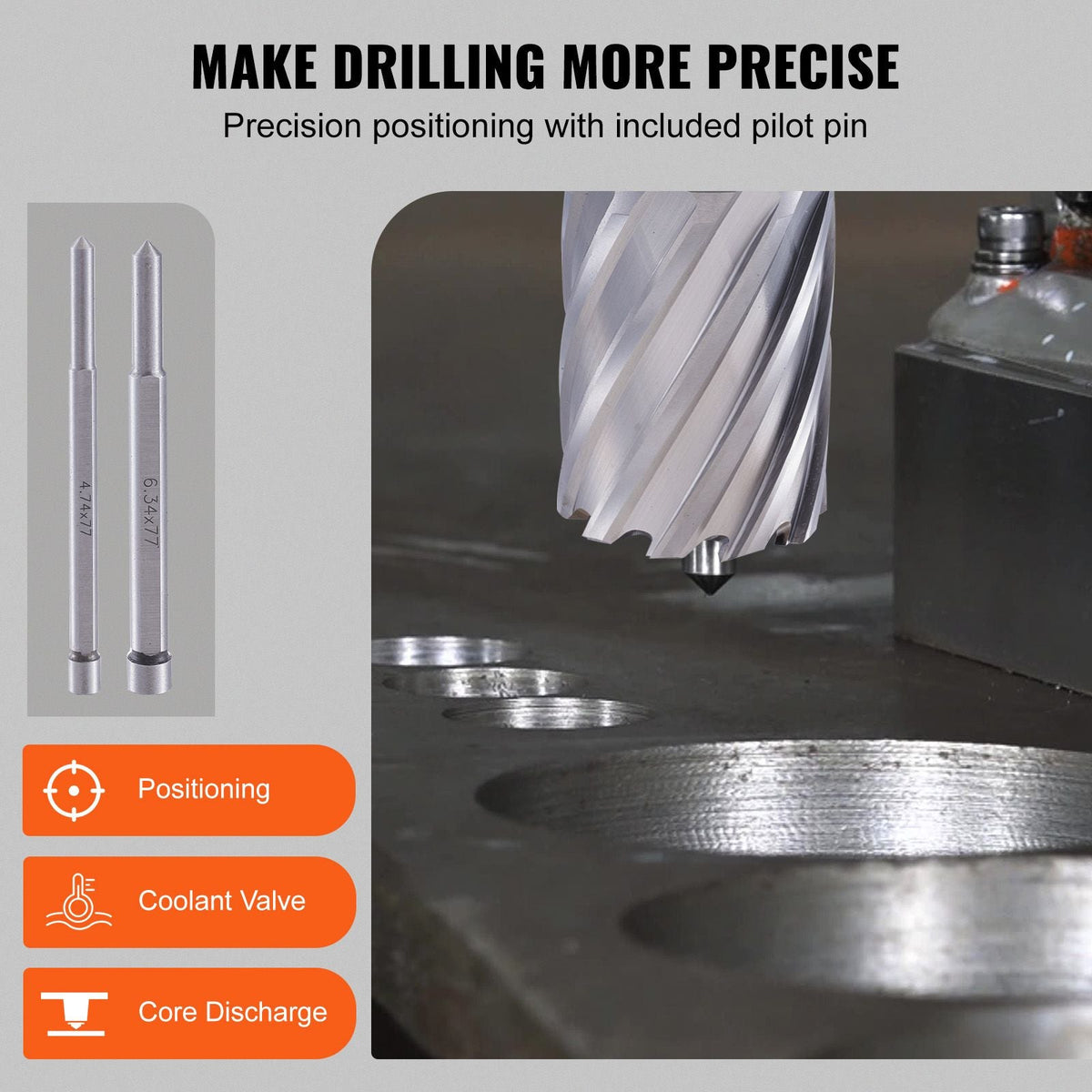 Annular Cutter Set, 13 pcs Weldon Shank Mag Drill Bits, 7/16" to 1-1/16" Cutting Diameter, 1" Cutting Depth, M2AL HSS, 2 Pilot Pins, Hex Wrench and Portable Case, for Using with Magnetic Drills