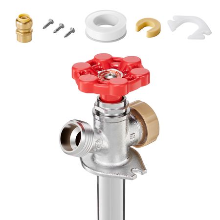Anti-Siphon Frost-Proof Sillcock, 12" Freeze Proof Outdoor Faucet Bib with Backflow Preventer, 1/2" Push-to-Fit Connector X 3/4" Hose Bibb, No Lead Frost-free Spigot for PEX Copper CPVC Pipes