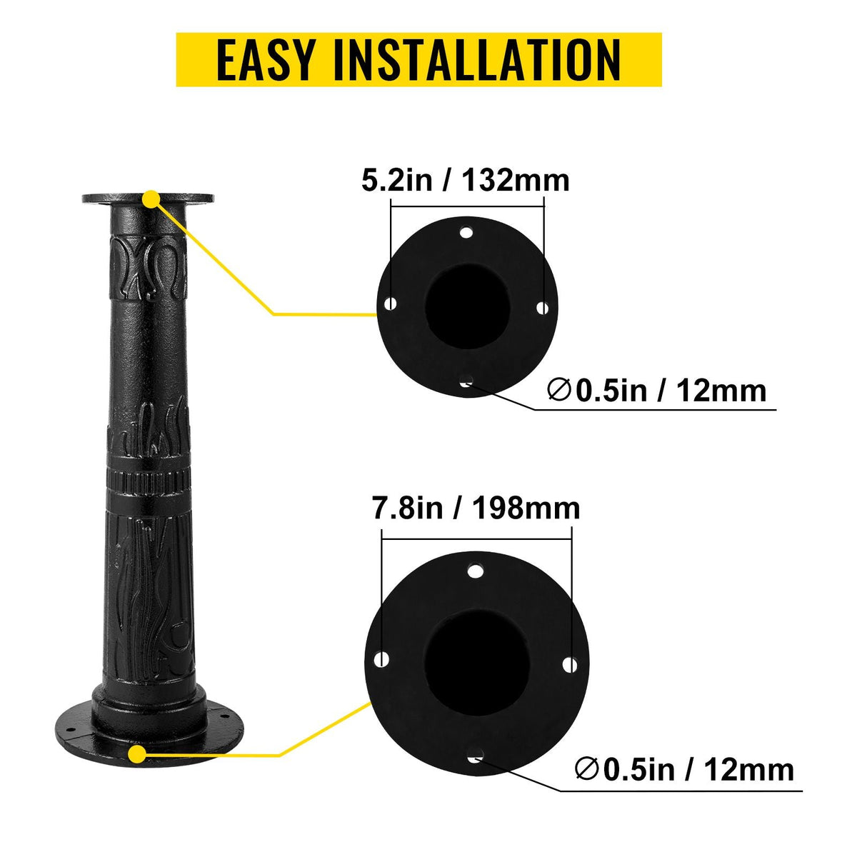 Antique Hand Water Pump Stand Pitcher Pump Stand Cast Iron Well Pump Stand with Pre-set 0.5\" Holes for Easy Installation Old Fashion Pitcher Hand Pump Stand for Home Yard Pond Garden Outdoors B