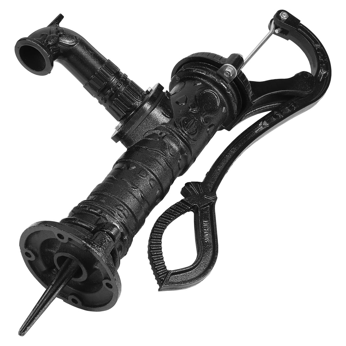 Antique Well Hand Pitcher Pump, 22ft Maximum Lift, Cast Iron Manual Hand Water Pump with Ergonomic Handle NPT1-1/4" Easy Installation, Old Fashioned for Outdoor Home Yard Garden Pond Farm, Black