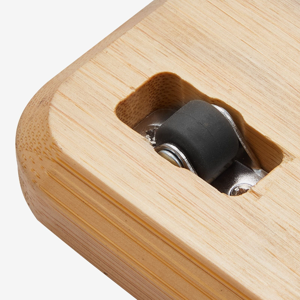 Appliance Slider, Small 14 x 9.5-inch, Rolling Sliding Tray with Rubber Wheels & Hollow Handle, Easy to Clean, Appliance Rolling Tray for Coffee Maker, Kitchen Countertop, Natural Wood