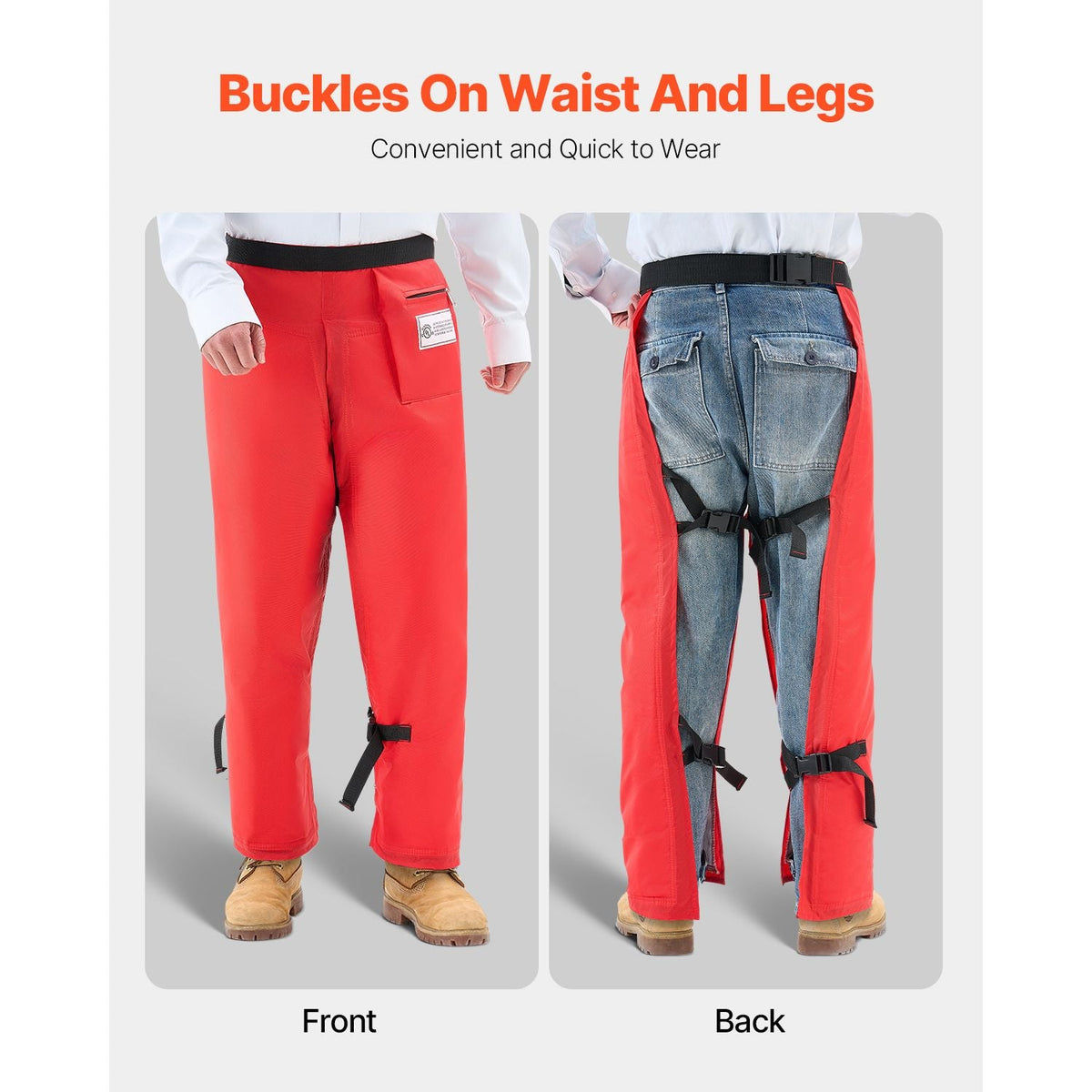 Apron Style Chainsaw Chaps, Class C, 8 Layers Chainsaw Pants with Adjustable Belt & Gear Pocket, Chain Saw Chaps for Men/Women, Chainsaw Safety Equipment for Loggers Forest Workers, Medium