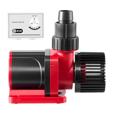Aquarium 24V DC Water Pump, 100W, 2642 GPH Marine Wavemaker Return Pump with Controller, Adjustable Flow, Feed Mode, 19.7 ft Max Lift, for Saltwater Freshwater Fish Tank Sump Pond Circulation