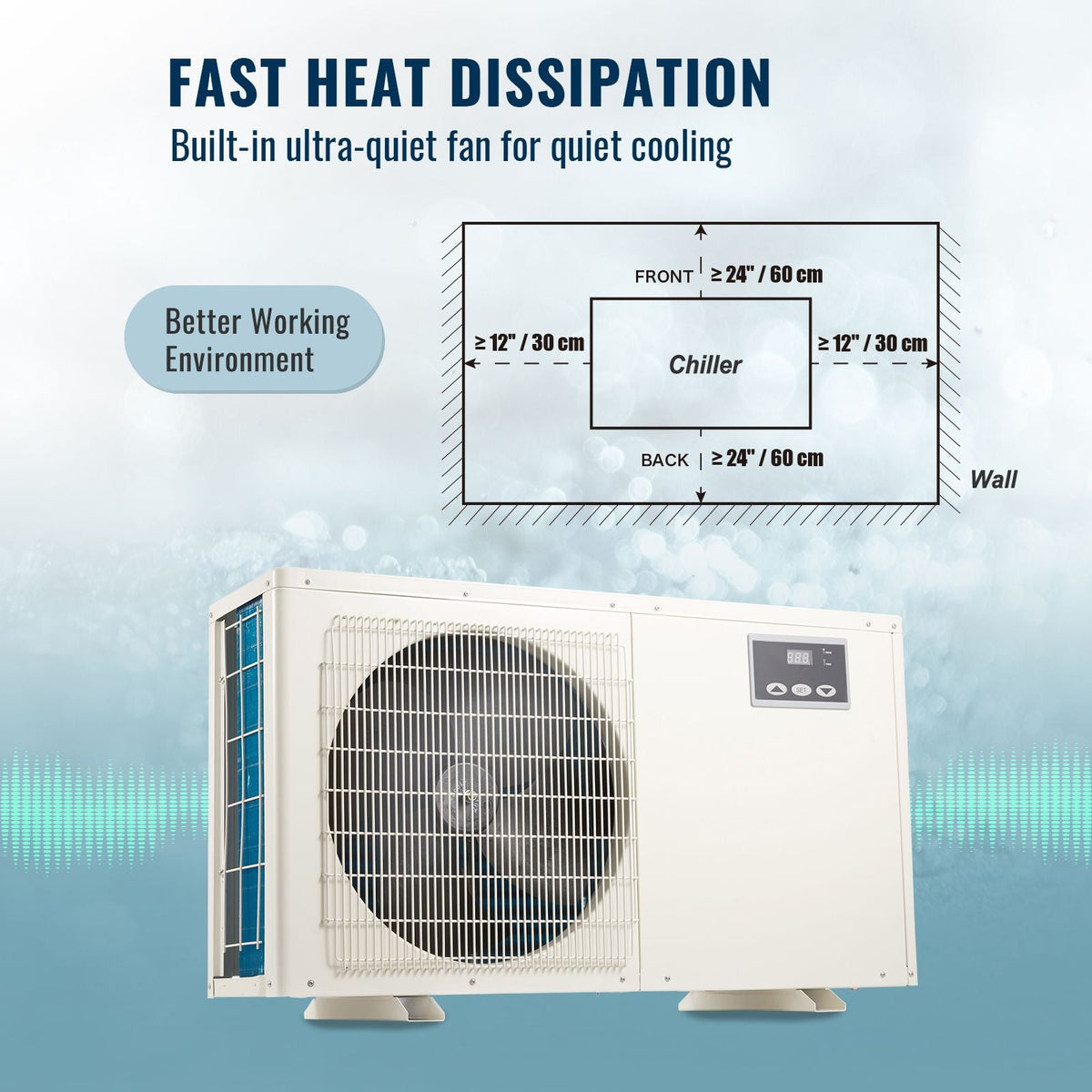 Aquarium Chiller, 500 Gal 1892 L, 1.5 HP Hydroponic Water Chiller, Quiet Refrigeration Compressor for Seawater and Fresh Water, Fish Tank Cooling System, for Jellyfish, Coral Reef