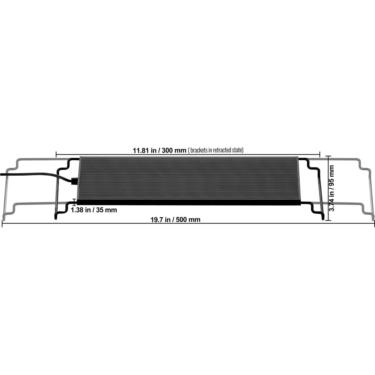 Aquarium Light with LCD Monitor, 14W Full Spectrum Fish Tank Light with 24/7 Natural Mode, Adjustable Brightness & Timer - Aluminum Alloy Shell Extendable Brackets for 12"-18" Freshwater Tank