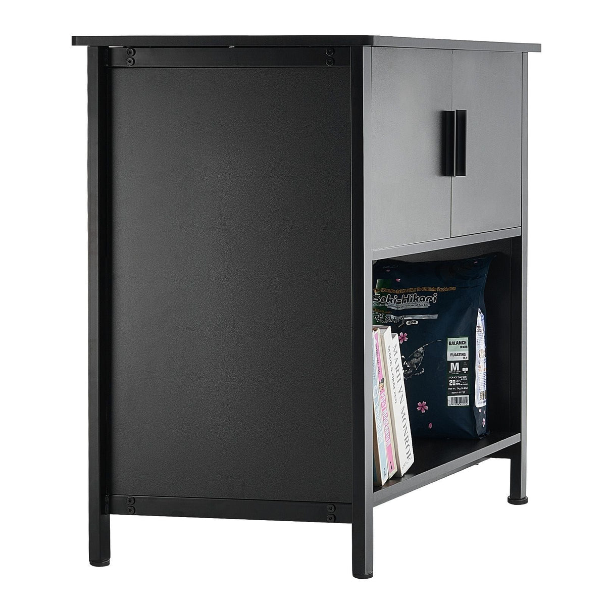 Aquarium Stand, 40 Gallon Fish Tank Stand, 36.6 x 18.9 x 31.5 in Steel and MDF Turtle Tank Stand, 335 lbs Load Capacity, Reptile Tank Stand with Storage Cabinet and Embedded Power Panel, Black