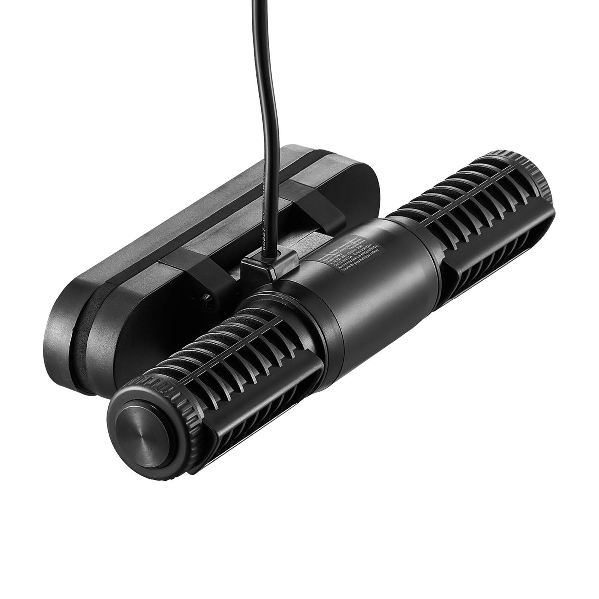 Aquarium Wave Maker, 25W, 2380 GPH Adjustable Cross Flow Pump with Controller, Magnetic DC 24V Aquarium Powerhead, Strong Magnetic Base, 360° Rotating Wavemaker, for Saltwater Marine Freshwater