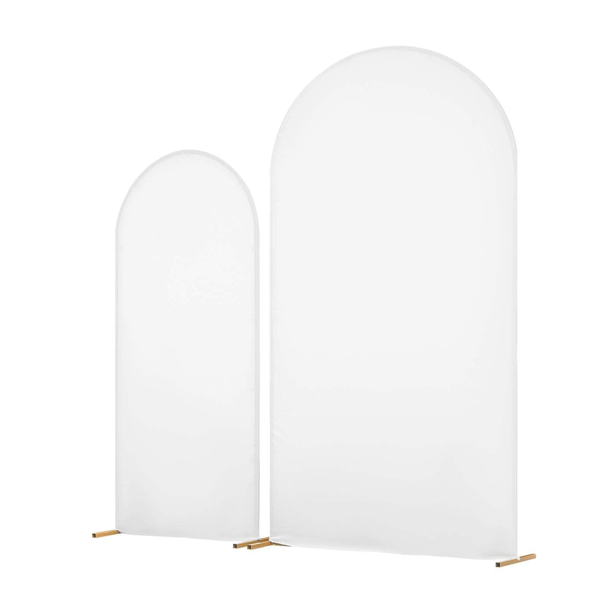 Arch Backdrop Stand, Set of 2, 7.2 ft and 6 ft, Stable Structure, Easy Assembly, Gold Metal Arch Backdrop Stand with Cover for Wedding, Birthday Party, Celebration, and Ceremony Decoration
