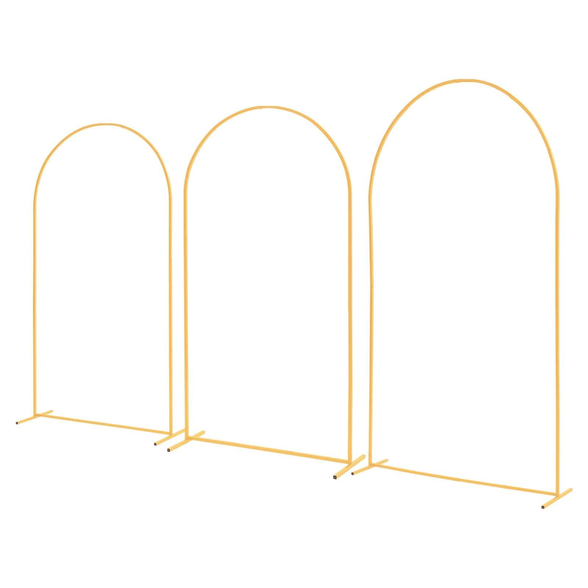 Arch Backdrop Stand, Set of 3, 8/7.2/6.6 ft, Stable Structure, Easy Assembly, Gold Metal Arch Backdrop Stand for Wedding, Birthday Party, Graduation, Holiday Celebration, and Ceremony Decoration