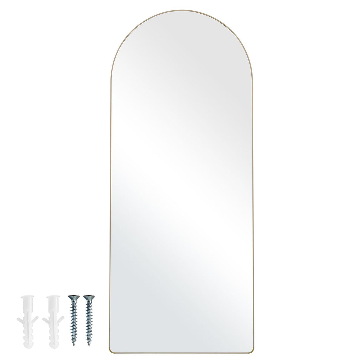 Arched Full Length Mirror, 71'' x 30'', Large Free Standing Leaning Hanging Wall Mounted Floor Mirror with Stand Aluminum Alloy Frame, Full Body Dressing Mirror for Living Room Bedroom, Black
